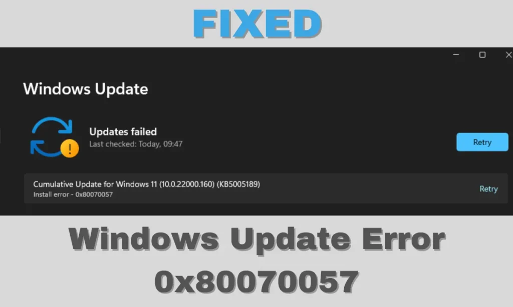 Windows Update Error 0x80070057