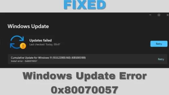 Windows Update Error 0x80070057