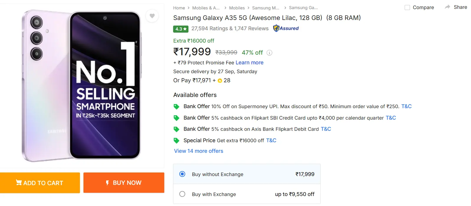 Samsung Galaxy A35 Sale Price