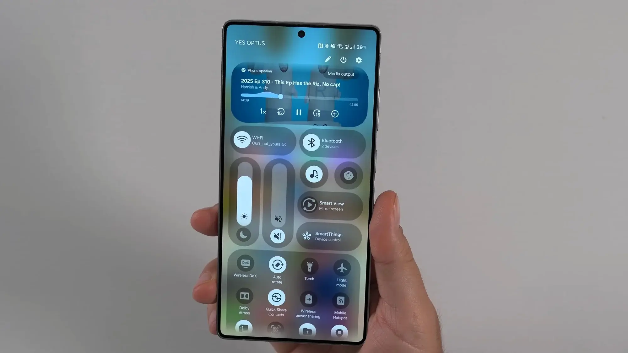 Samsung Quick Panel Fluid Customization